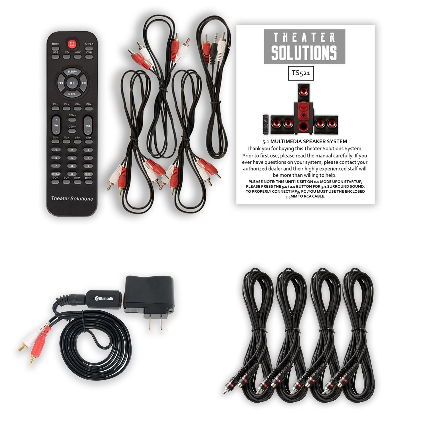 Theater Solutions TS521 Home 5.1 Speaker System with Bluetooth and 4