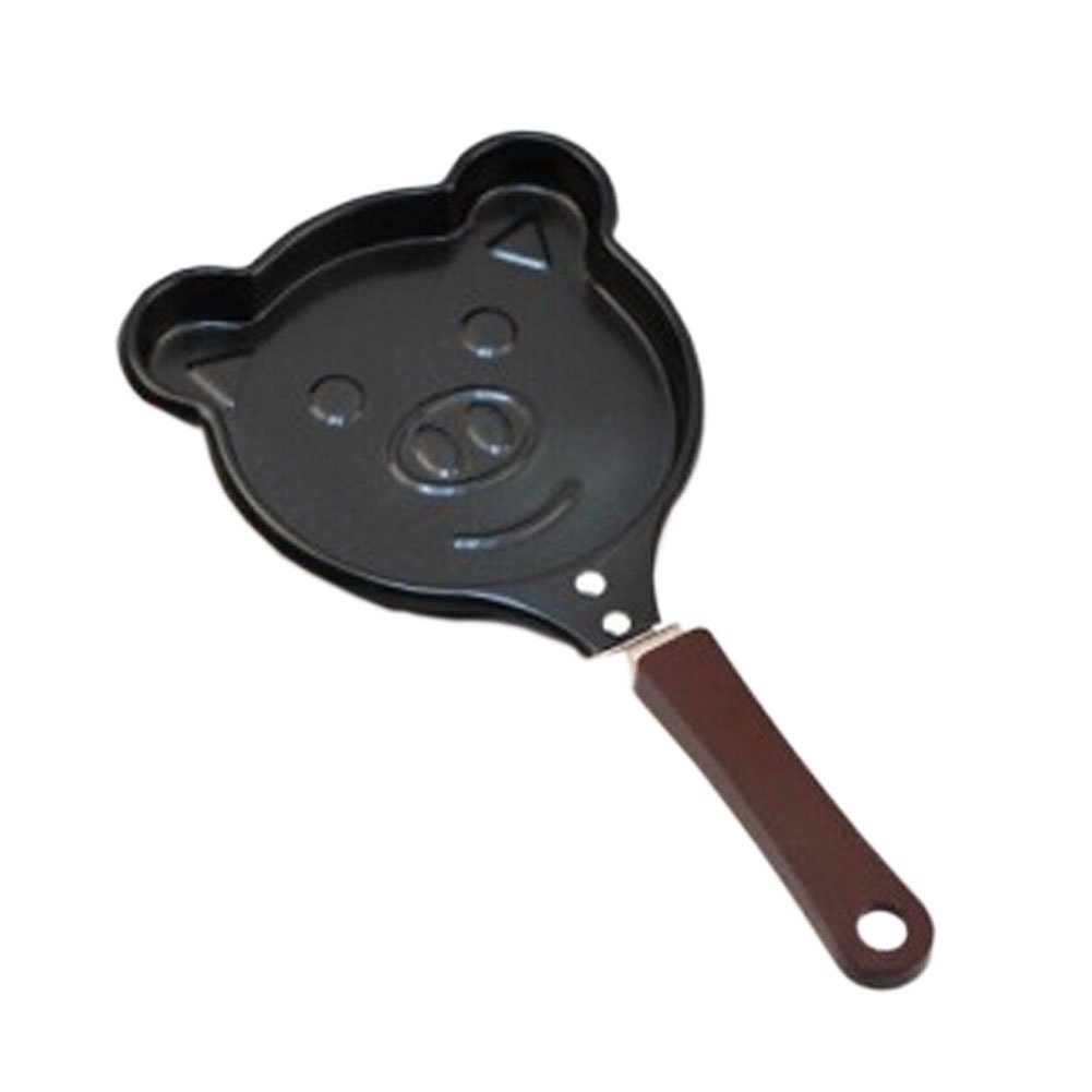Happy Piggy Utility Nonstick Cast Iron Skillet Mini Poached Egg Pan(4.