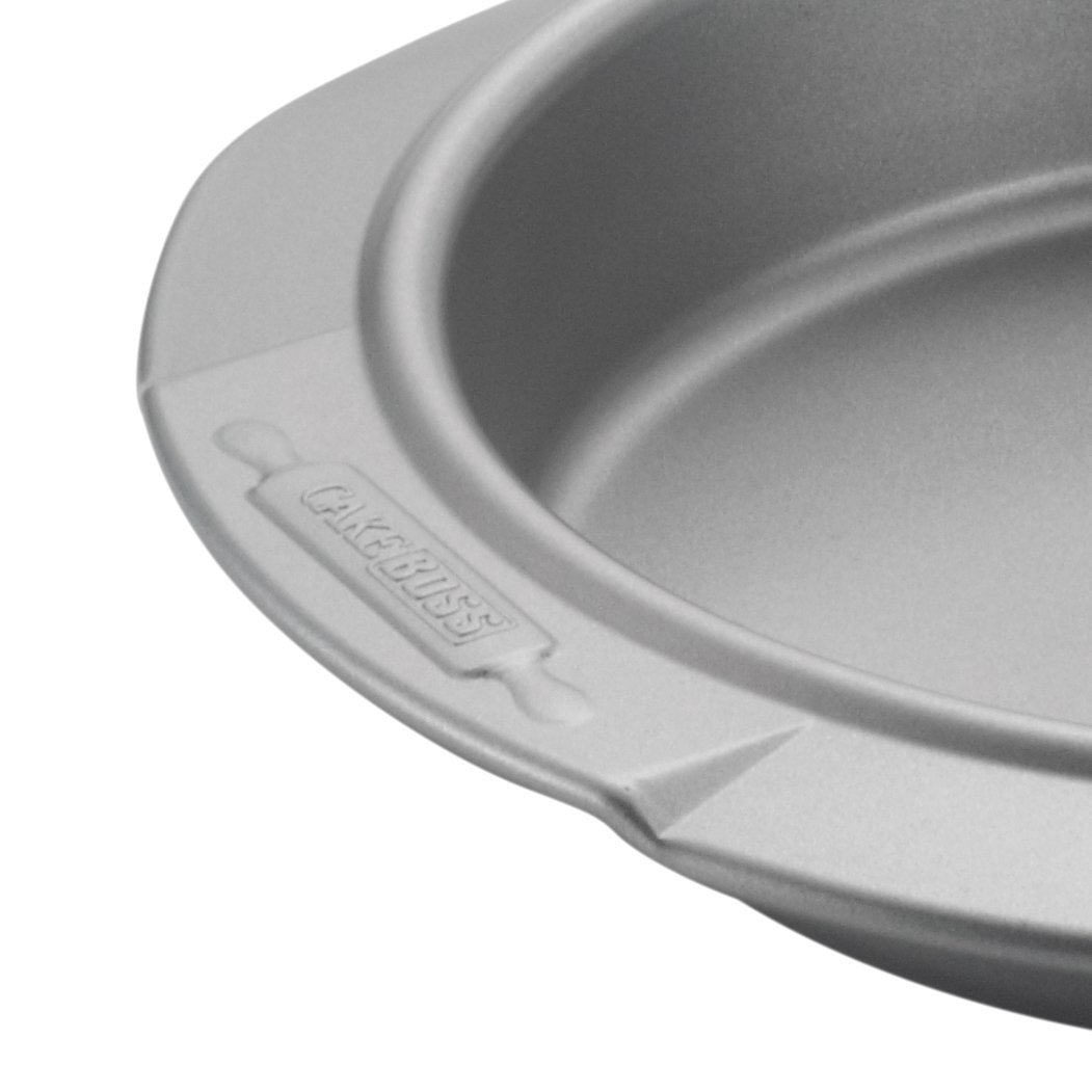 Cake Boss Deluxe Nonstick Bakeware 9Inch Round Cake Pan, Gray with Red
