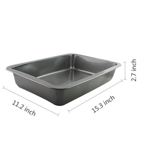 Large Rectangular Cake Pans Baking Tray Stainless Steel NonStick