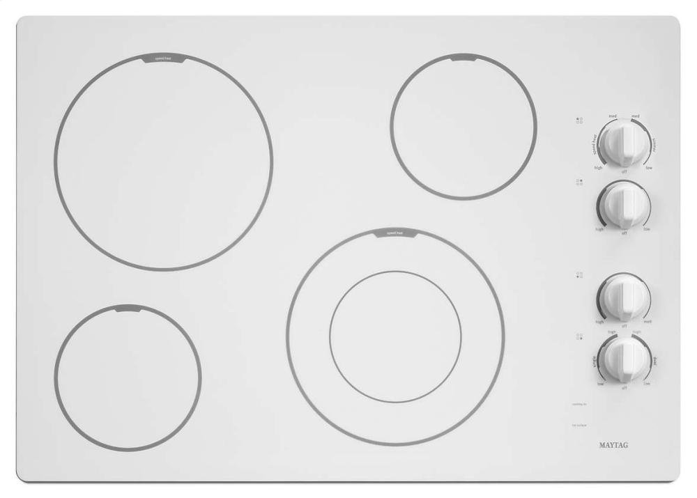 30" Electric Cooktop with 4 Burners Finish White free image download