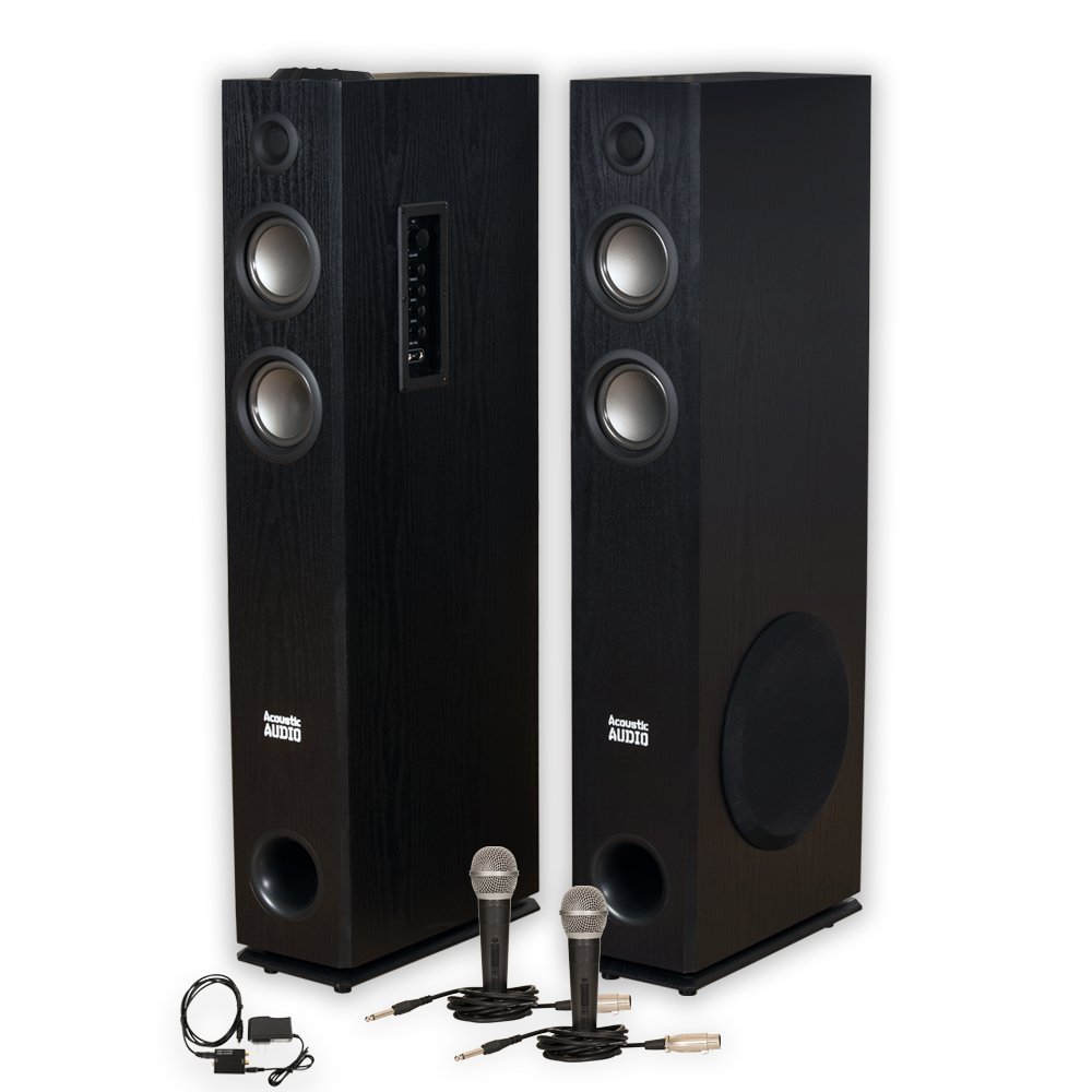 Acoustic Audio TSi400 Bluetooth Powered Floorstanding Tower Multimedia