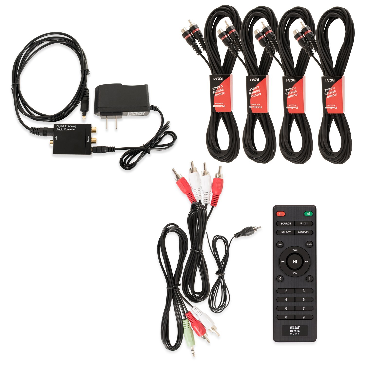 Blue Octave B51 Home Theater 5.1 Speaker System with USB FM Optical