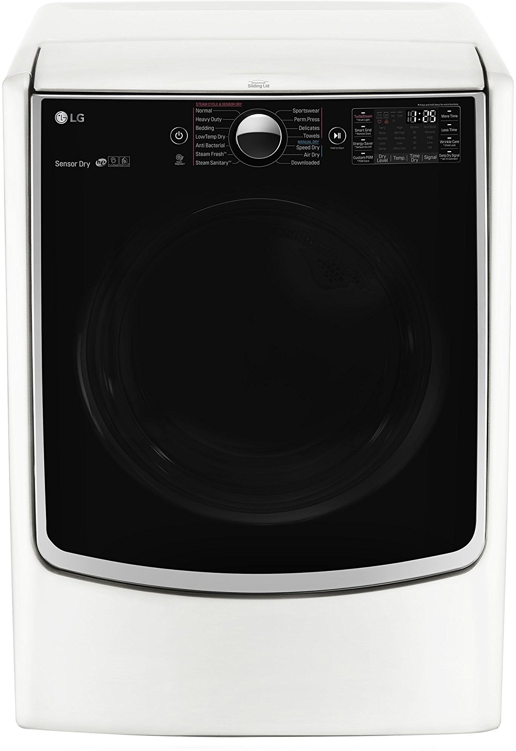 LG DLEX5000W TurboSteam 7.4 Cu. Ft. White Stackable With Steam Cycle Electric Dryer Energy