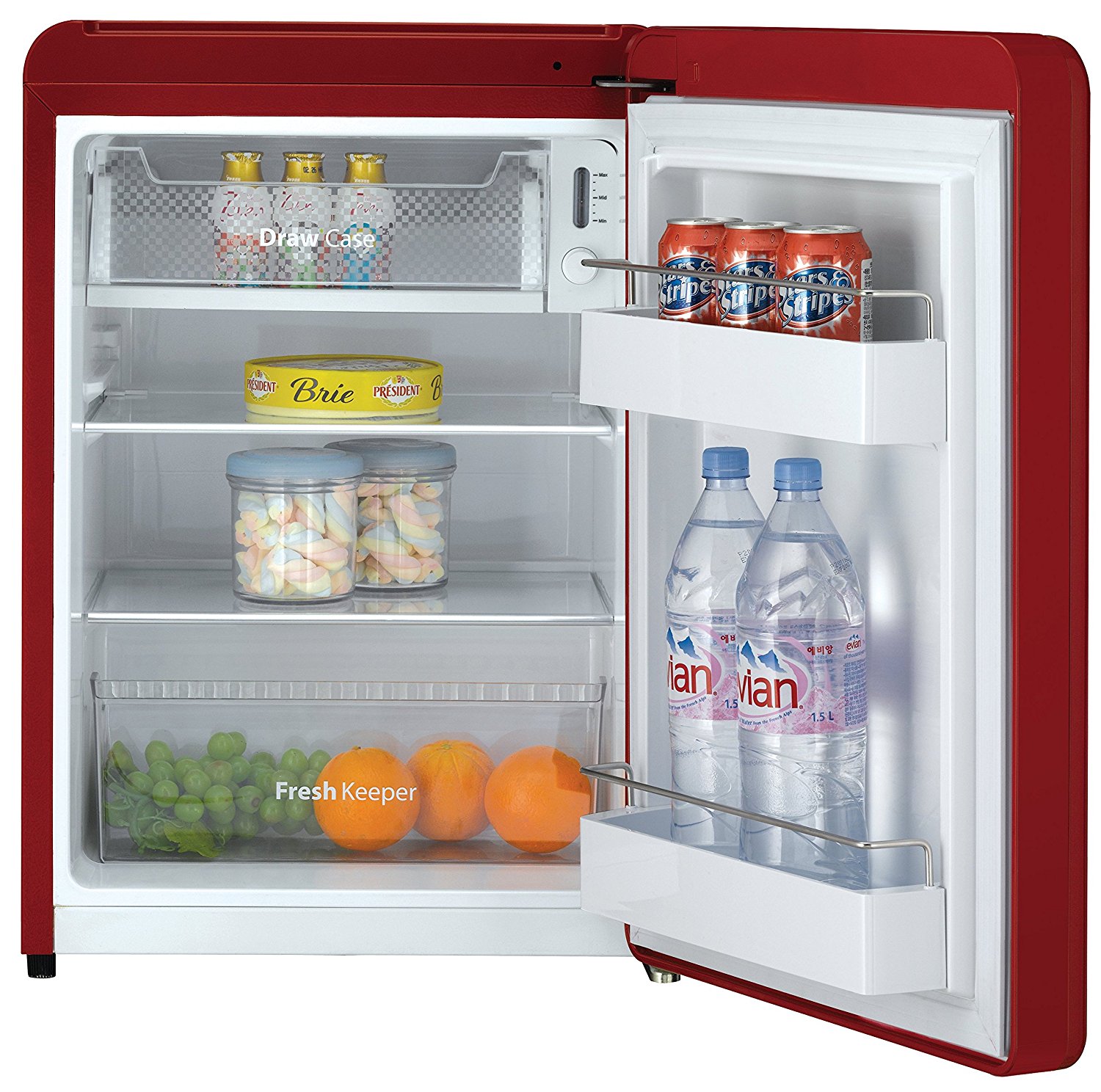 Daewoo Retro Compact Refrigerator 2.8 Cu Ft, Pure Red N2 free image