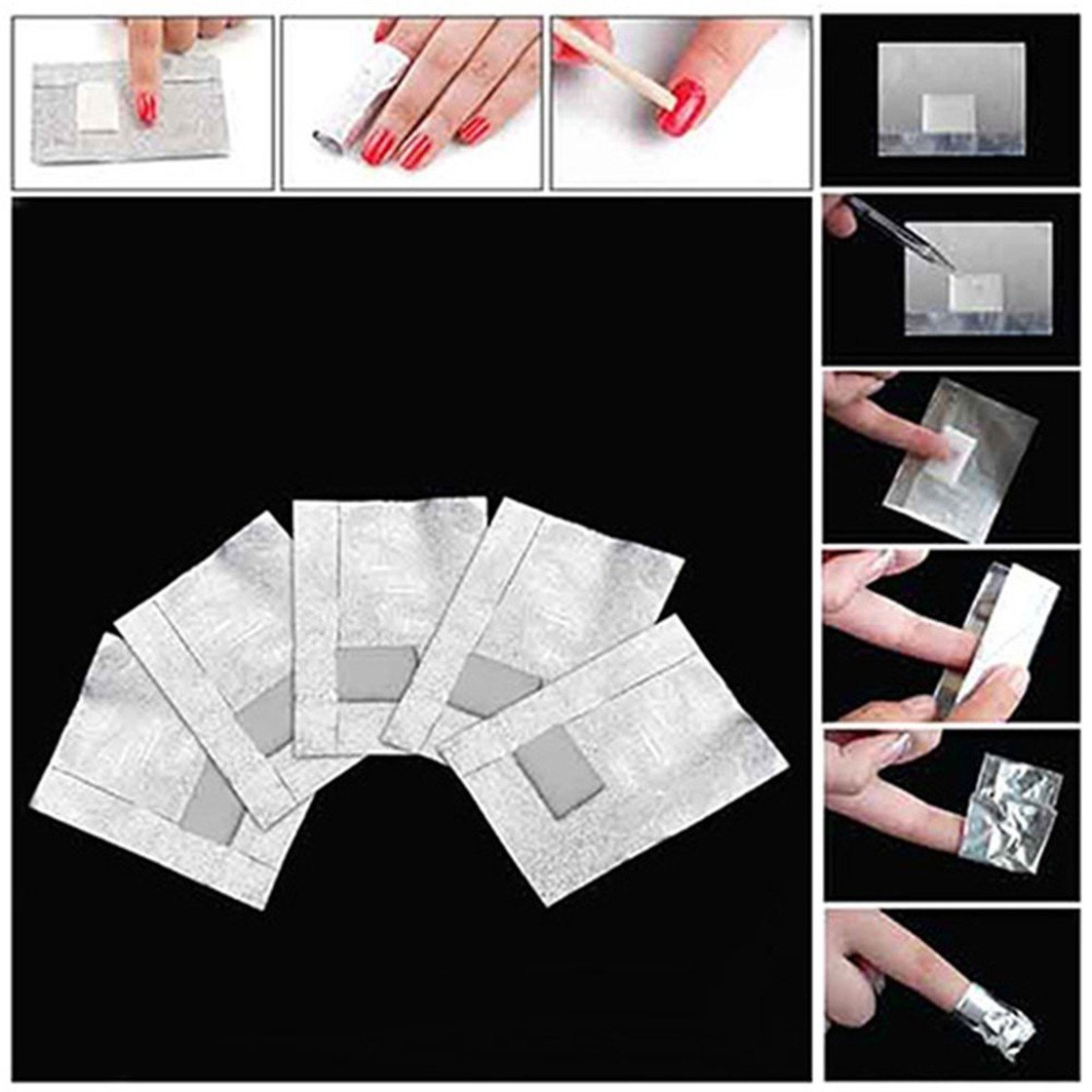 GUAngqi 50 Pcs Aluminium Foil Nail Wraps Acrylic Gel Polish Remover N2