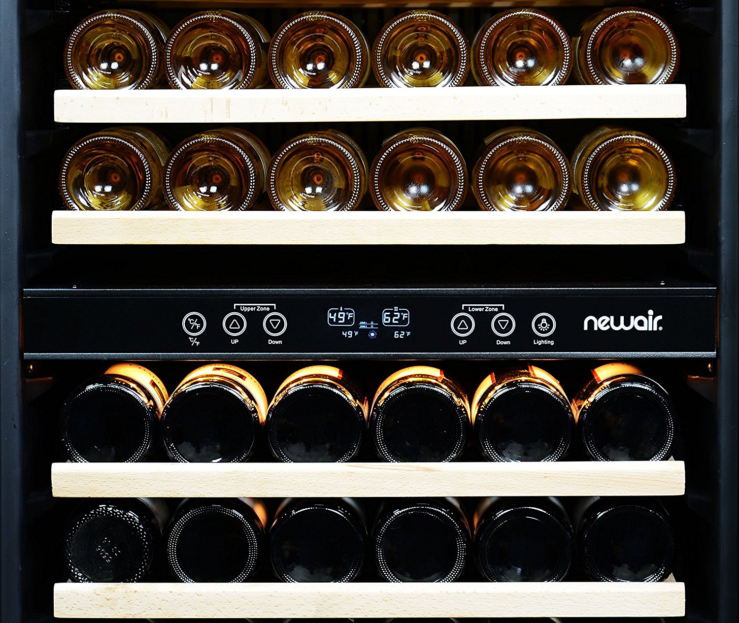 NewAir AWR1160DB Premier Gold Series 116 Bottle BuiltIn WIne Cooler, StaInless Steel/Black N8