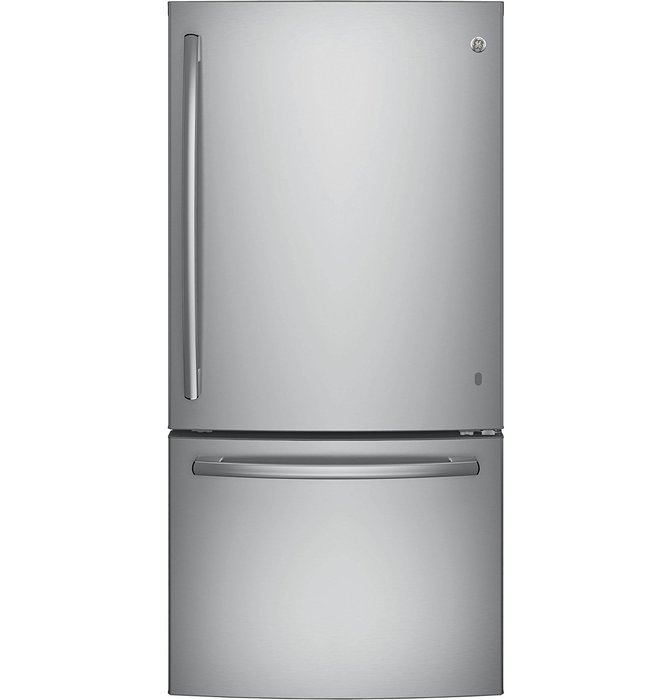 GE GDE25ESKSS 33" Energy Star Freestanding Bottom Freezer Refrigerator