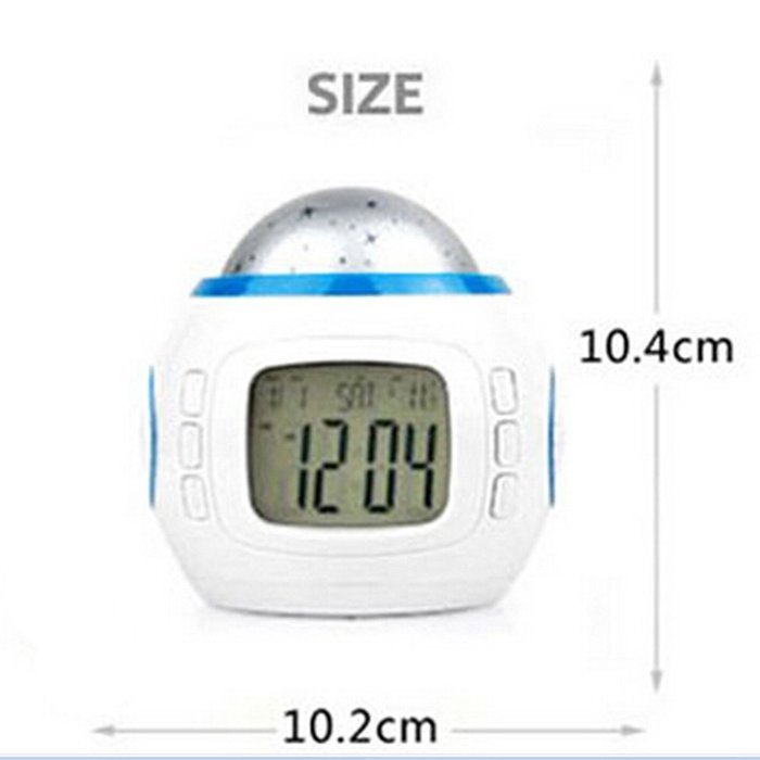 Music Star Projection Alarm Clock with Little Star Glow Night Light
