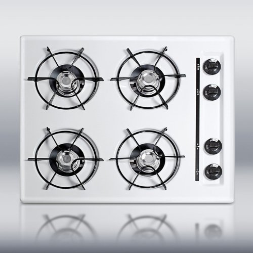 Summit WTL03 24 Gas Cooktop 4 Open Burners, Pilot Light Ignition and
