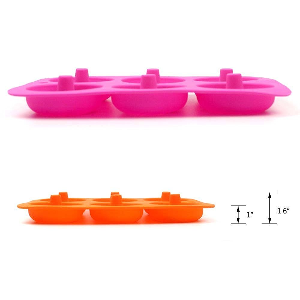 LoveS (2pcs) 6Cavity Silicone Donut Baking Pan/NonStick Donut Mold