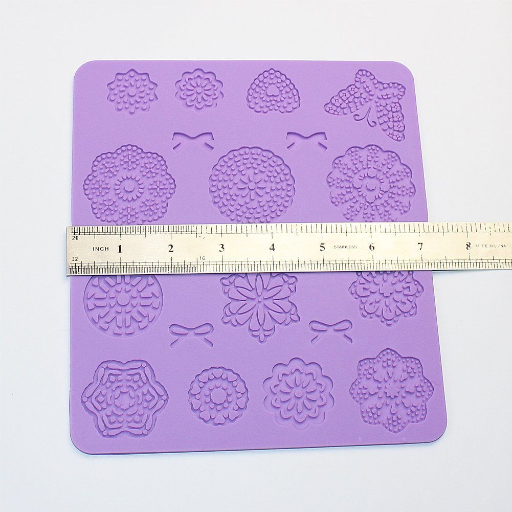 (Set of 2 )Multi Circle Flowers Lace Mat Wedding Cake Decoration Tool