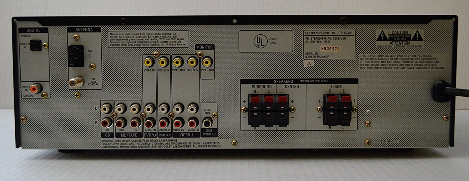 SONY STRK740P SILVER FM STEREO FM AM RECEIVER 5.1 CHANNEL DIGITAL