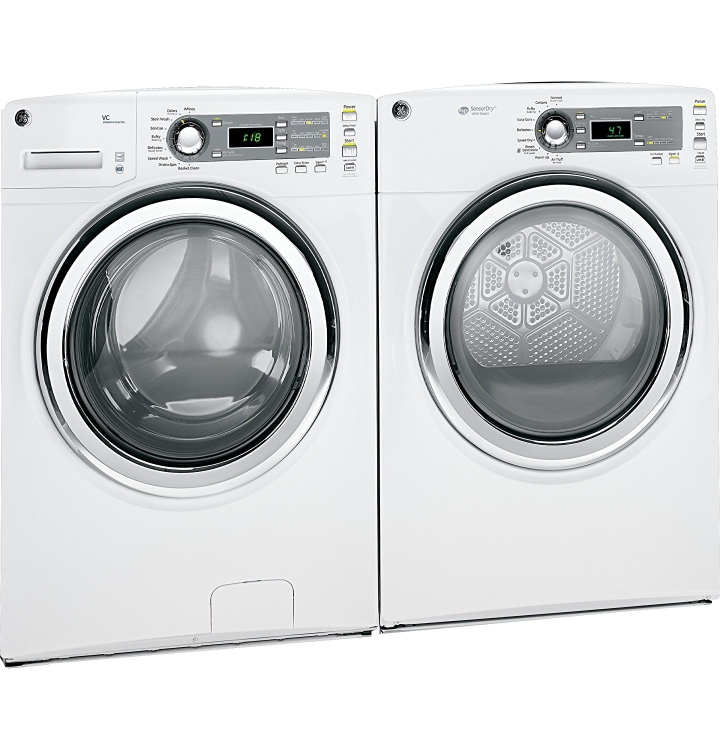 GE GFDS140GDWW 7.0 Cu. Ft. White Stackable With Steam Cycle Gas Front
