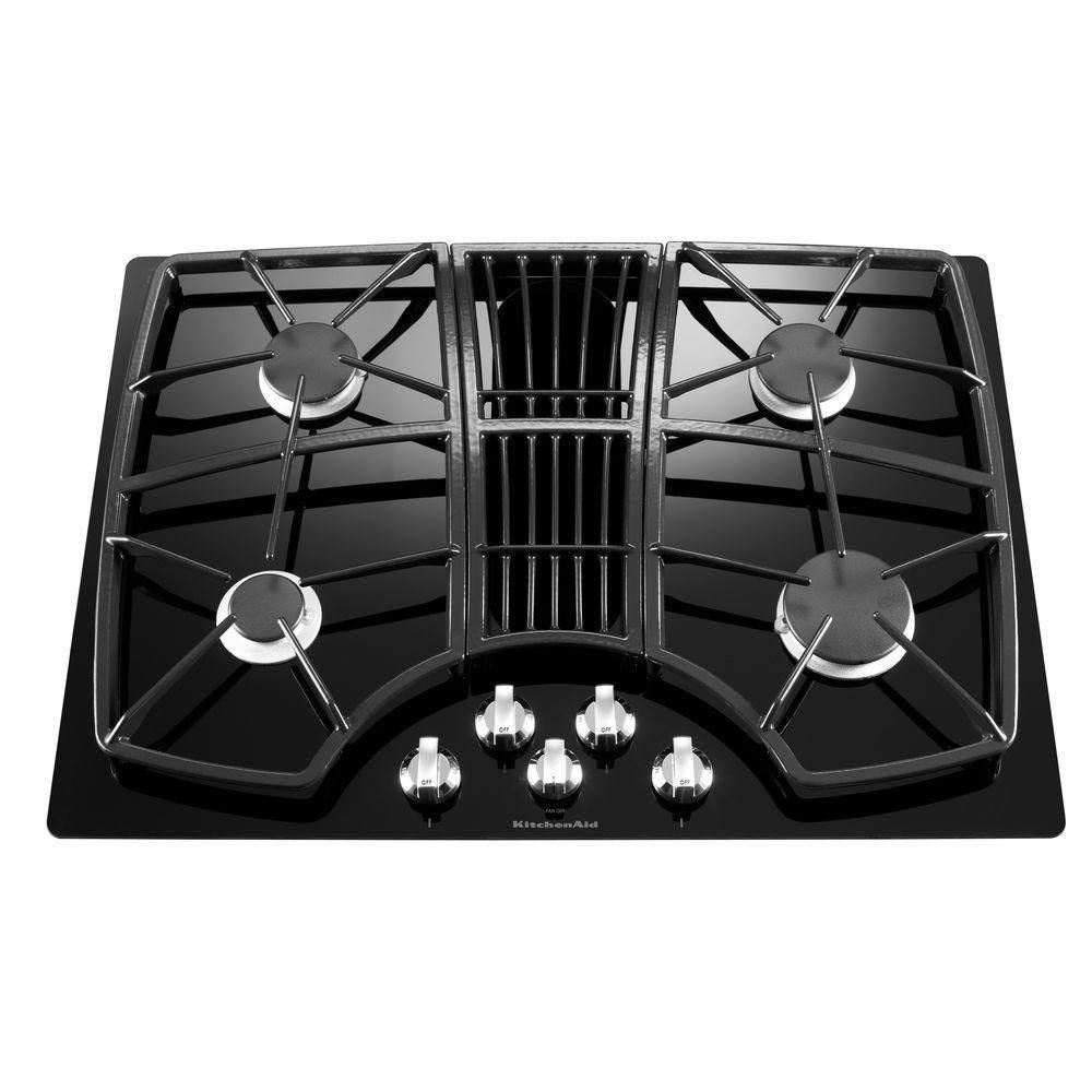 KitchenAid Architect II 4Burner Downdraft Gas Cooktop (Black) N2 free