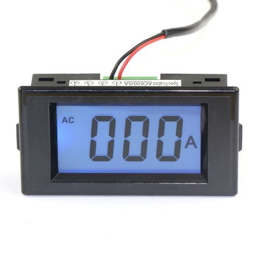 RioRand 0600A AC Digital Amp Panel Meter Blue LCD High Current Tester