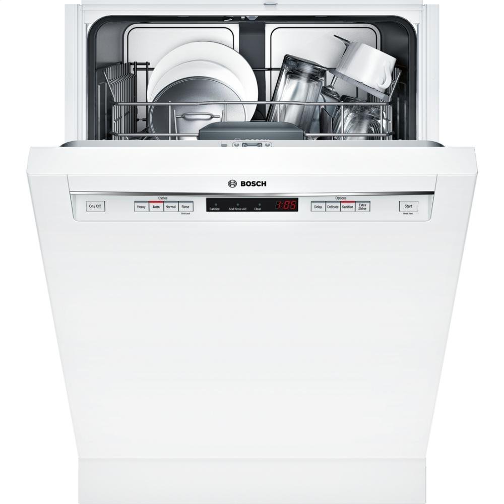 Bosch SHE53T52UC 300 24" White SemiIntegrated Dishwasher Energy Star