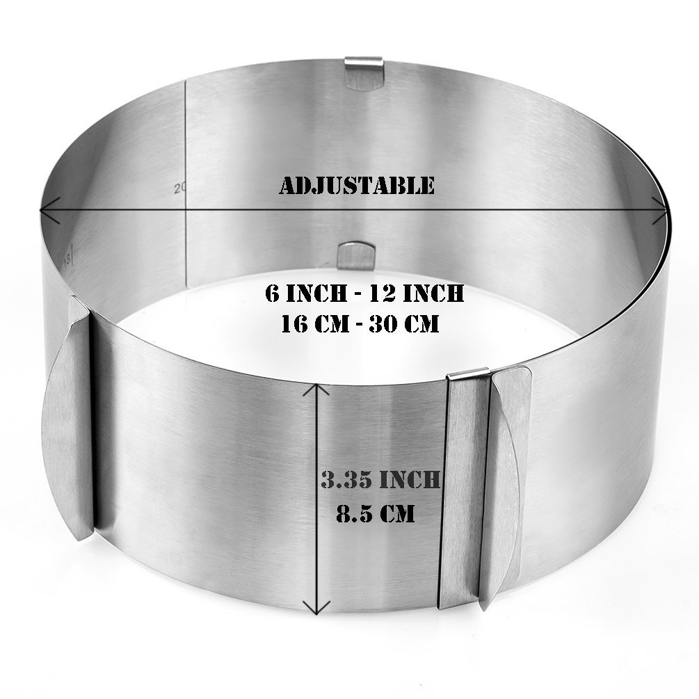Yoofor Adjustable Stainless Steel Cake Ring 612 inch N6 free image