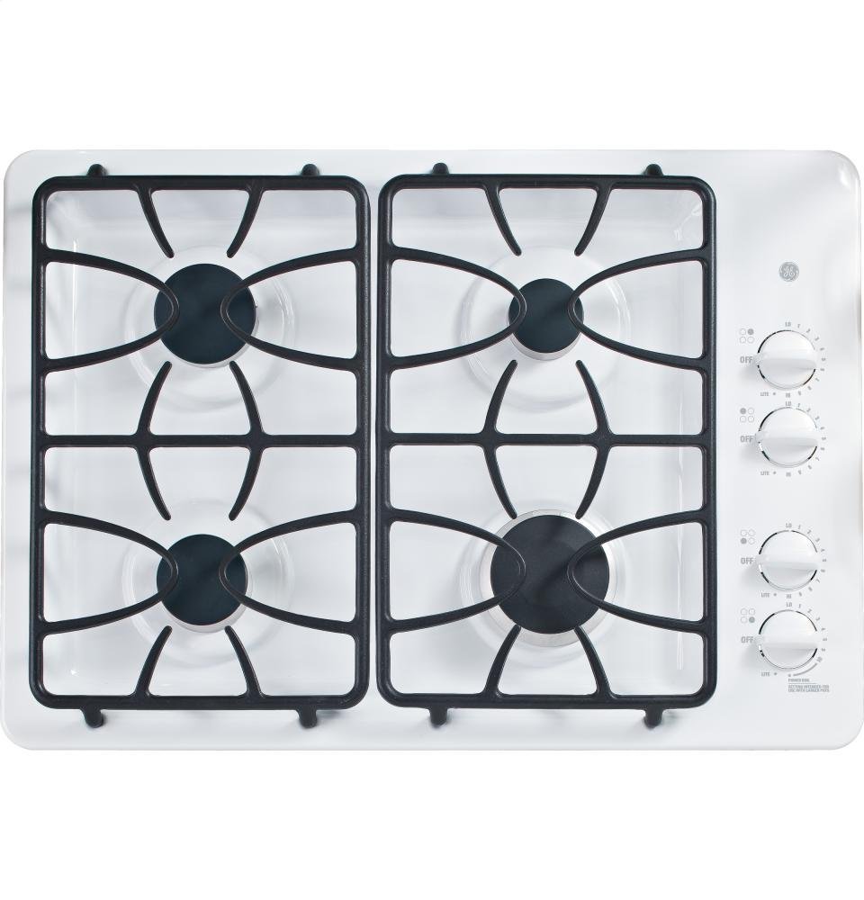 GE JGP333DETWW 30" White Gas Sealed Burner Cooktop free image download