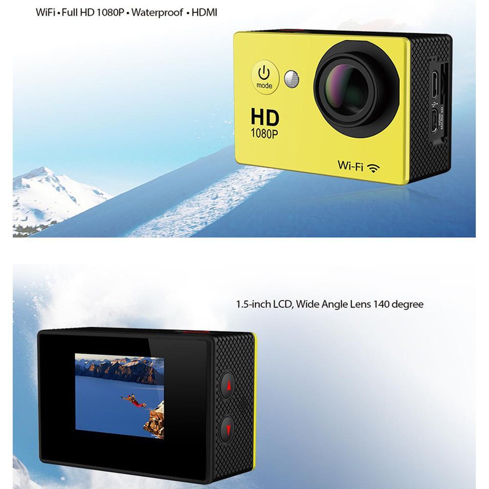Generic Action Cam Hd 1080p Wifi Waterproof (Yellow) N3 free image download