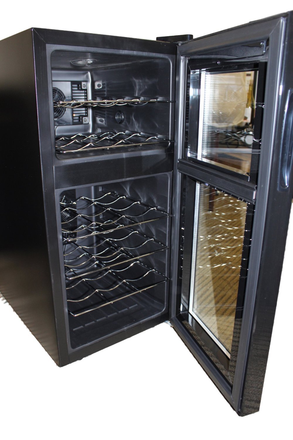 HOMEIMAGE 18 Bottle TwoTemp Zones SoftTouch Control Silent Wine Cooler