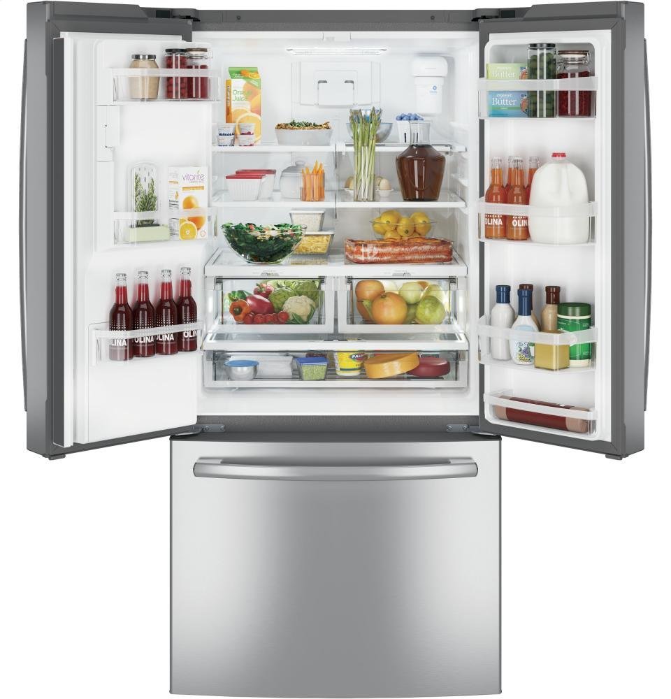 GE GFE24JSKSS 33" French Door Refrigerator with 23.8 cu. ft. Total