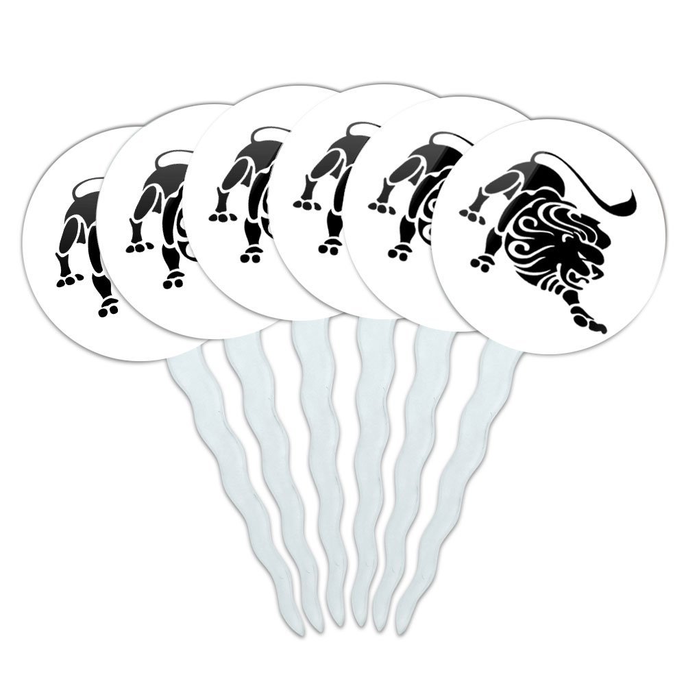 Set of 6 Cupcake Picks Toppers Decoration Zodiac Astrology Astrological