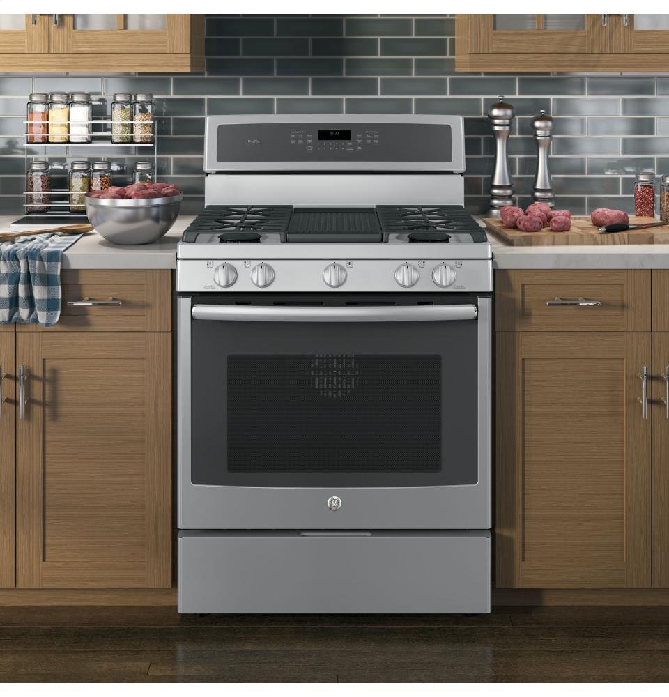 GE Profile PGB911ZEJSS 30" Freestanding Gas Range with with 5.6 cu. ft