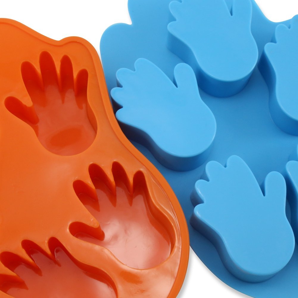 Candy Making Molds, 2PCS YYP [5 Cavity Hand Shape Mold] Silicone Candy