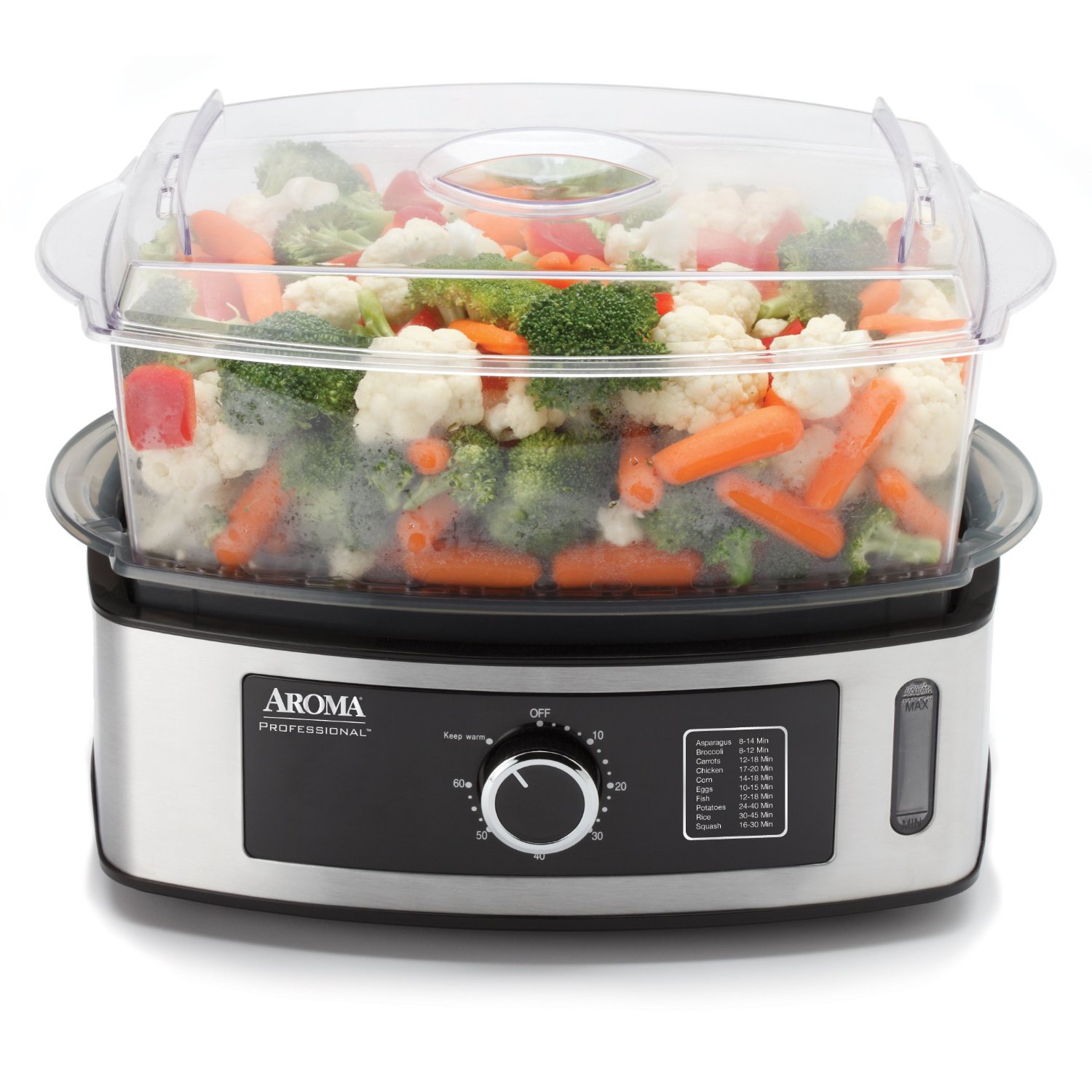 Aroma Housewares Professional 5Quart Food Steamer, Stainless Steel N5