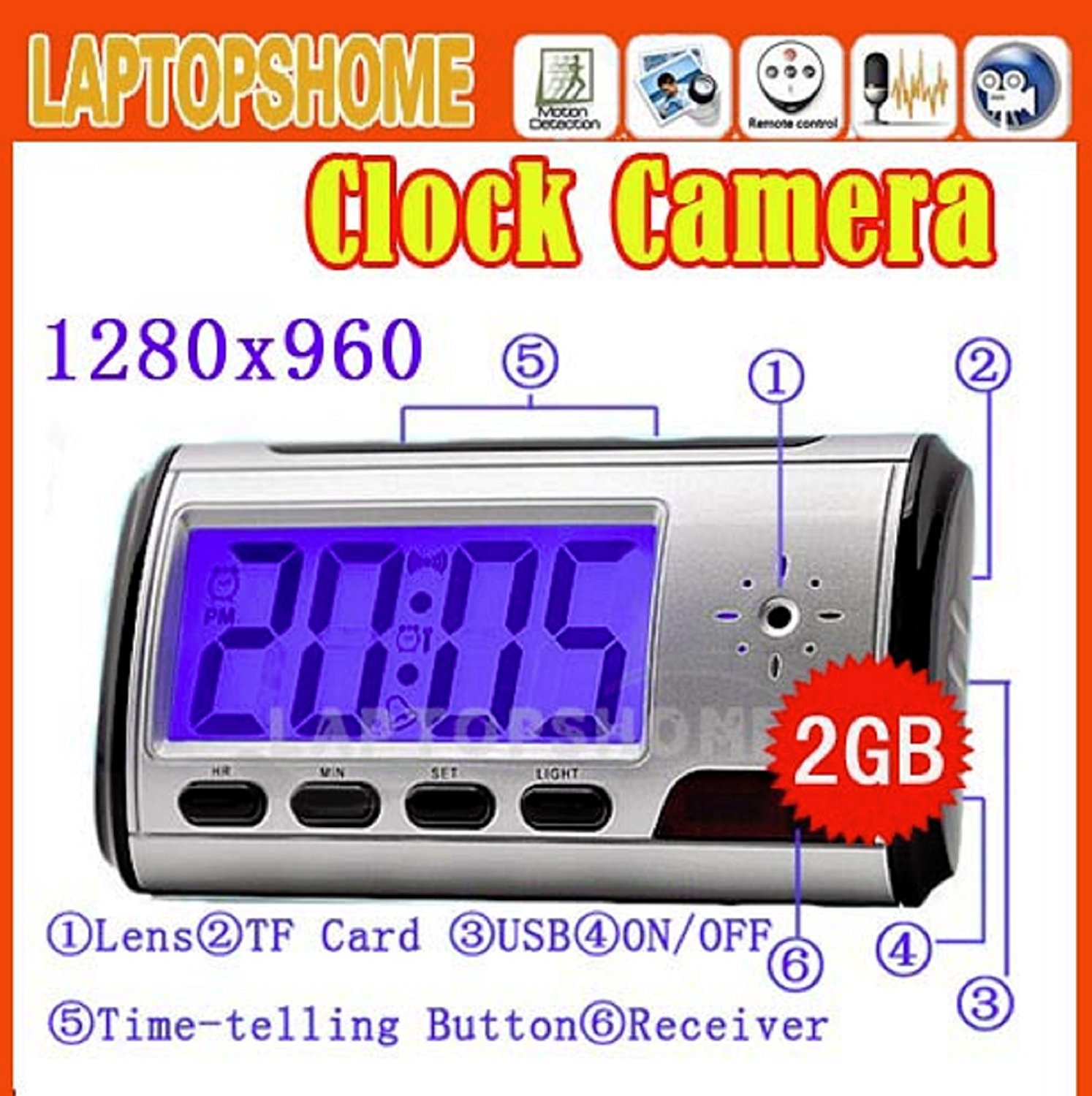 NEW! Digital HD Video DVR Alarm Clock Nanny Hidden Camera Recorder