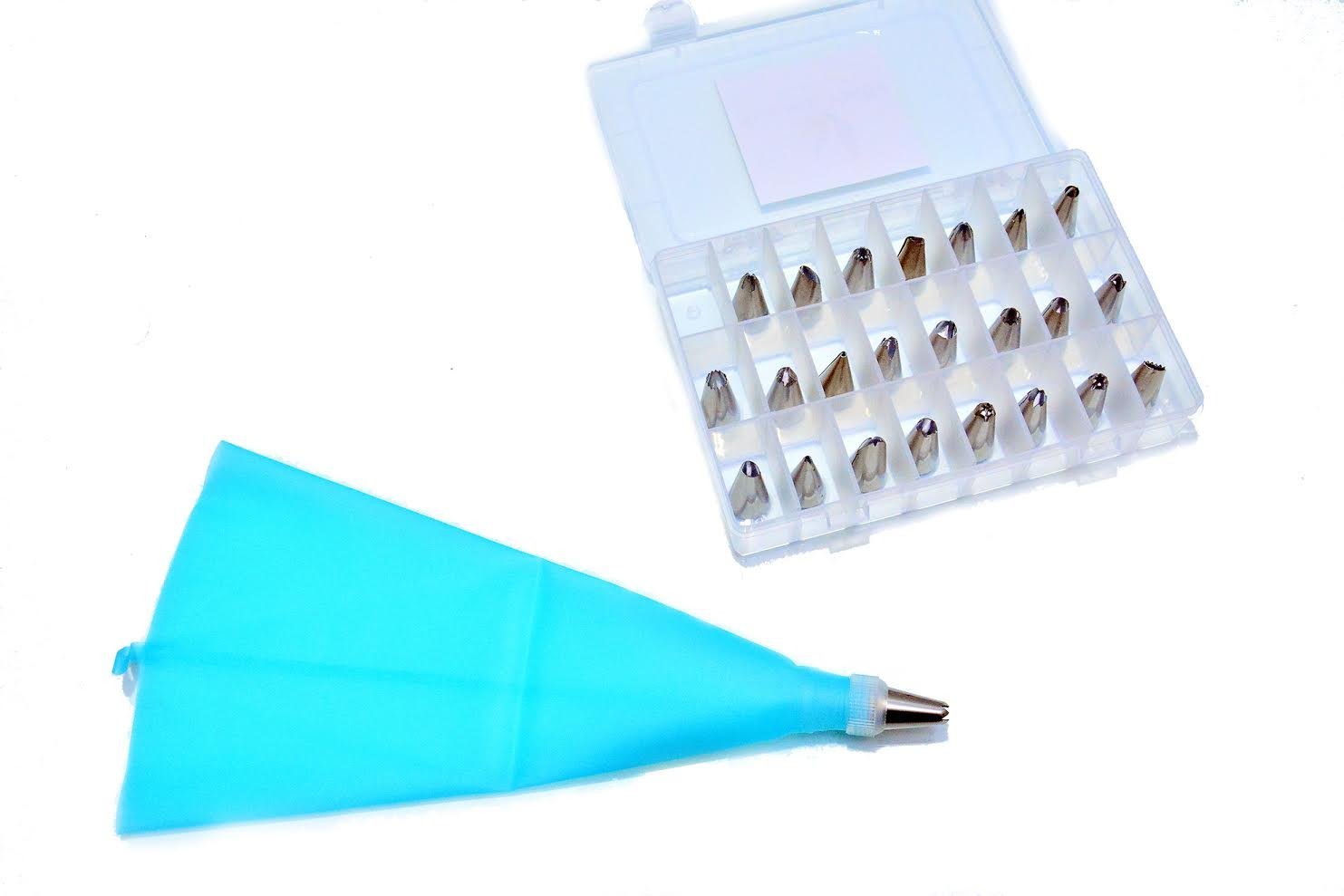 Piping Tips Cake Decorating with Silicone Pastry Bag (27Piece) Piping