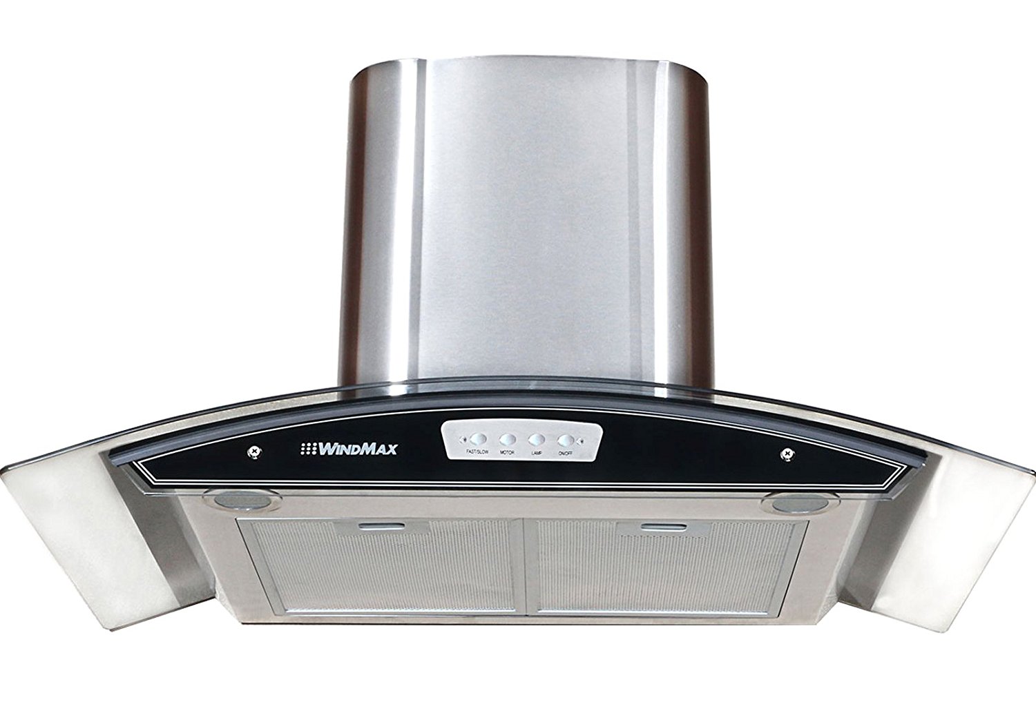WindMax Euro Style Kitchen Wall Mount Stainless Steel Glass Range Hood