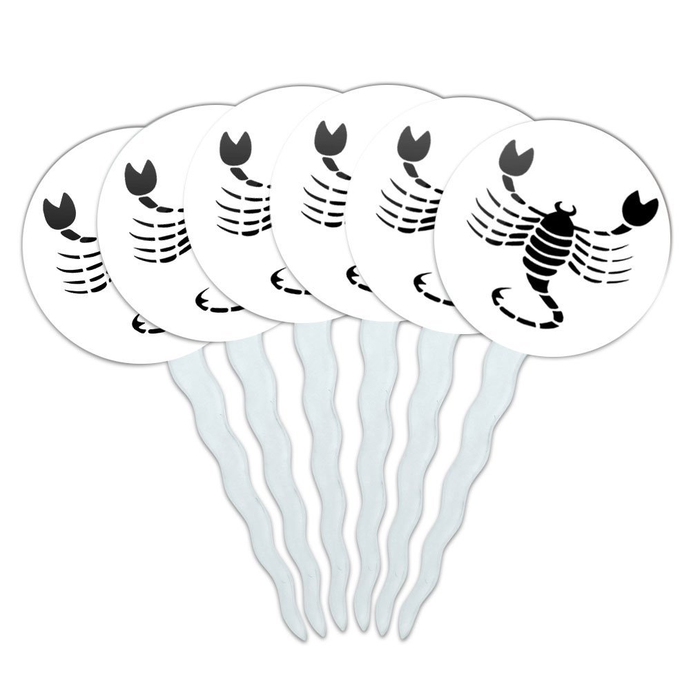 Set of 6 Cupcake Picks Toppers Decoration Zodiac Astrology Astrological