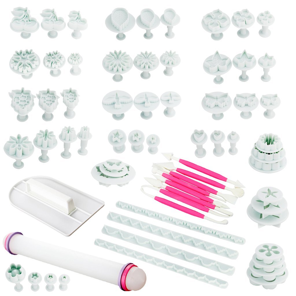 Fu Store Cake Decorating Tools (68pcs) Fondant Molds Fondant Tools