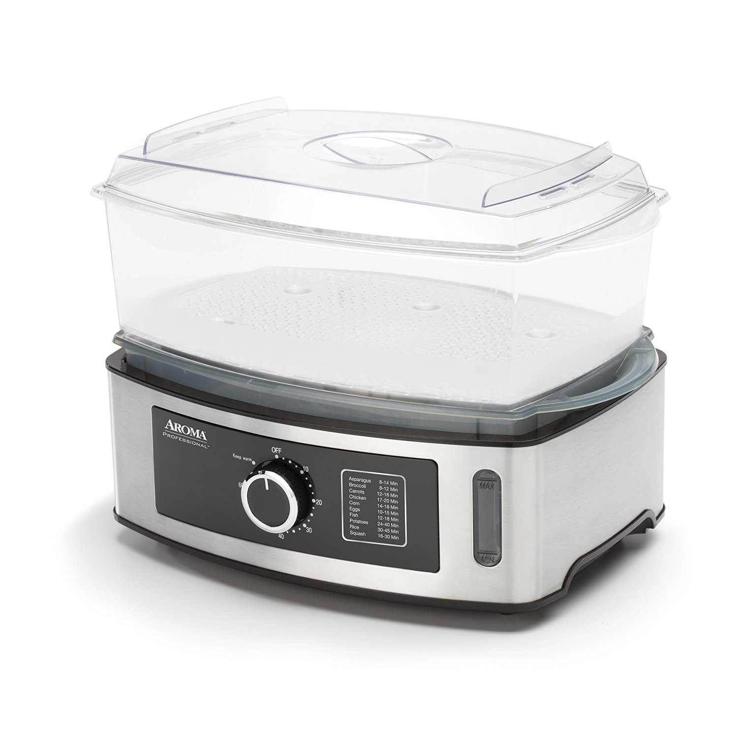 Aroma Housewares Professional 5Quart Food Steamer, Stainless Steel N6