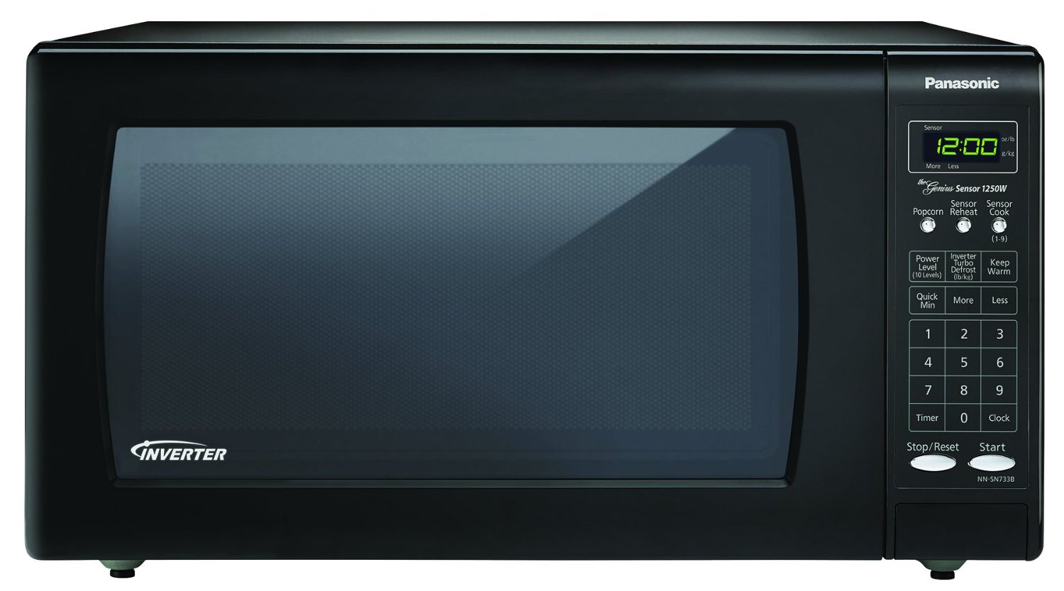 Panasonic NNSN733B Black 1250W 1.6 Cu. Ft. Countertop Microwave Oven