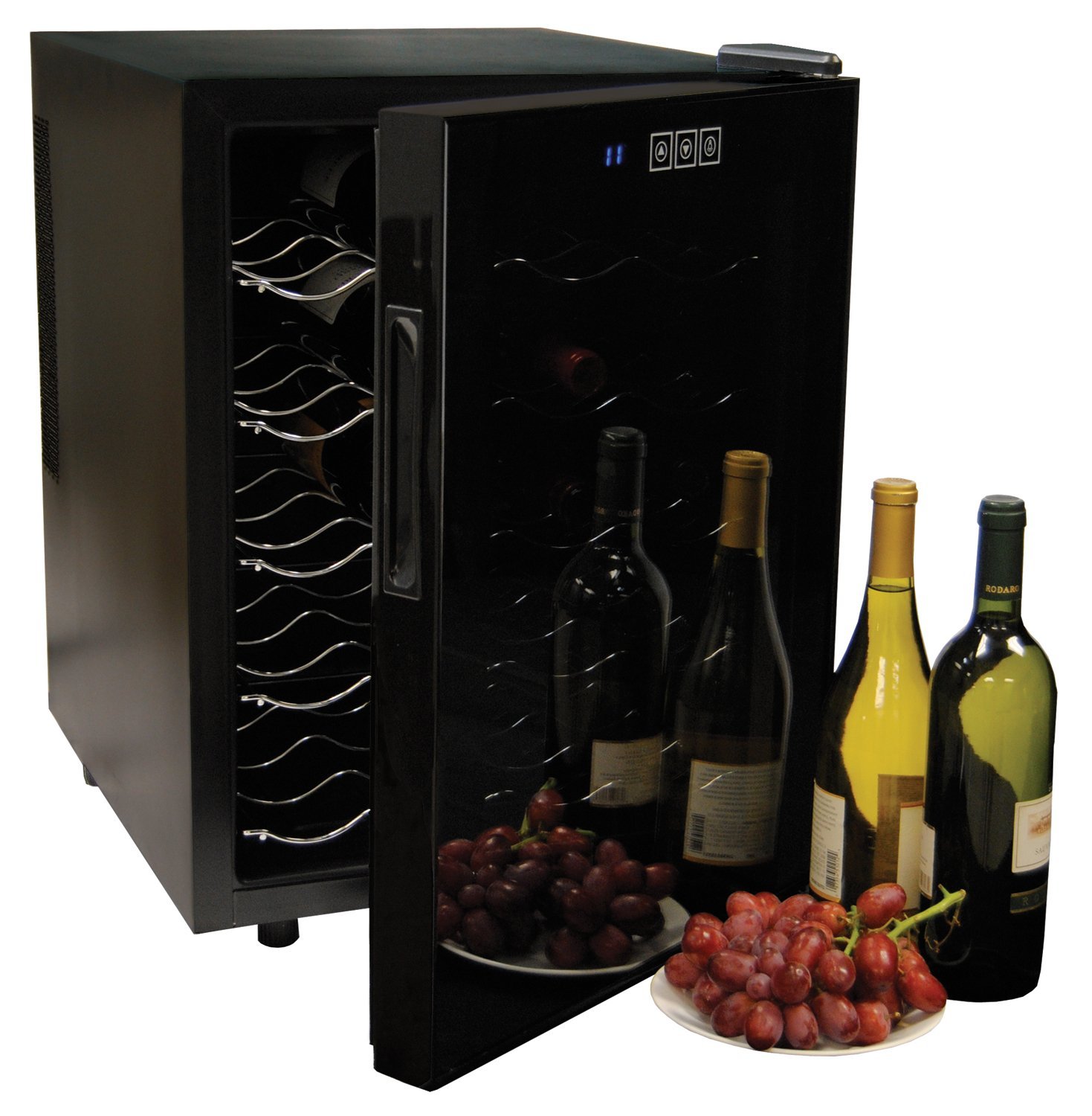 Koolatron WC20 Mirrored Glass Door Wine Cellar (20 Bottle), Black free