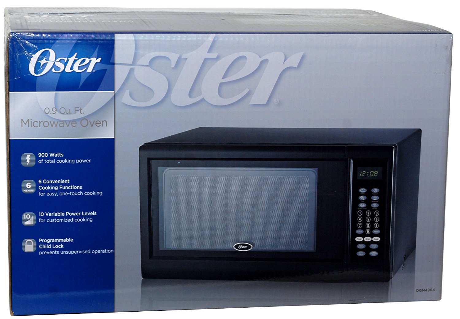 Oster Countertop Microwave Oven, 0.9 Cubic Feet, Black, 900 Watts N2