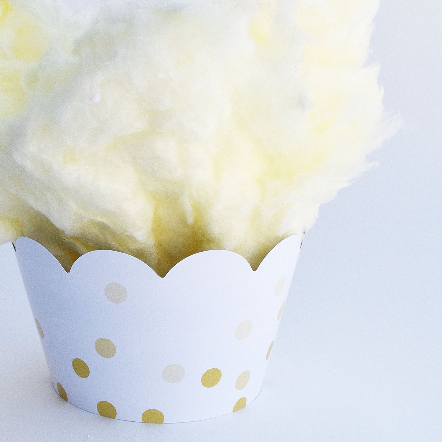 Cupcake Wrappers, Gold Ombre Polka Dots, Black and White Stripe