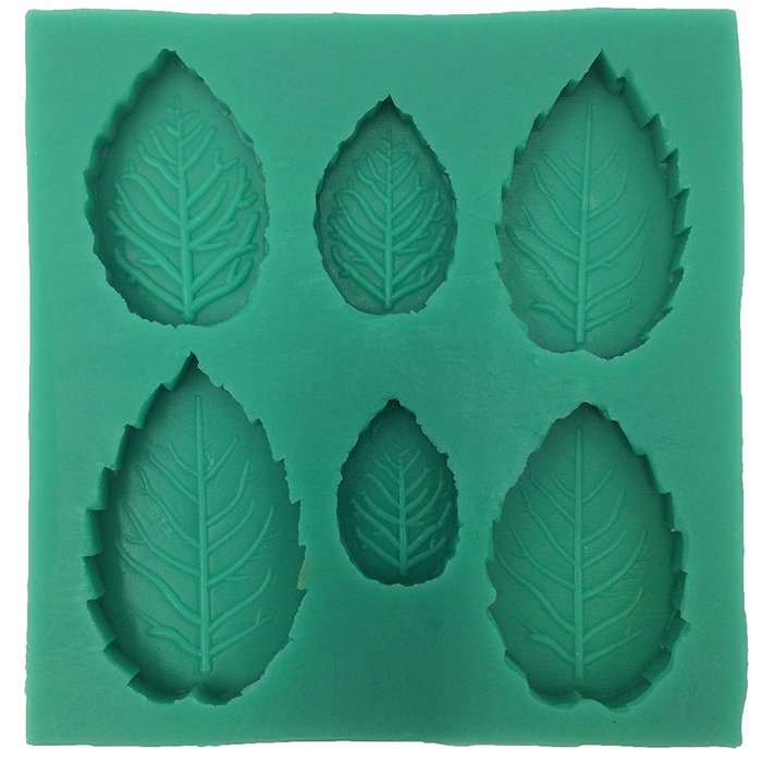Funshowcase Leaf Candy Chocolate Silicone Mold Create 6 Holly or Rose