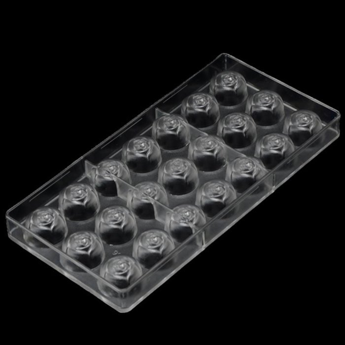 Grainrain Clear Hard Plastic Rose Shaped Polycarbonate PC Chocolate