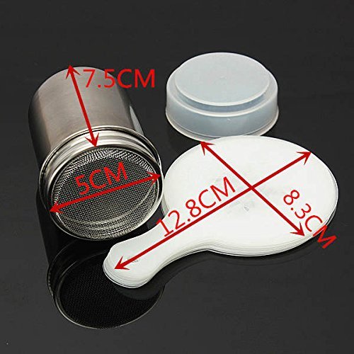 DIY Fancy Coffee Chocolate Powder Shaker Duster with 12 Stencils Strew