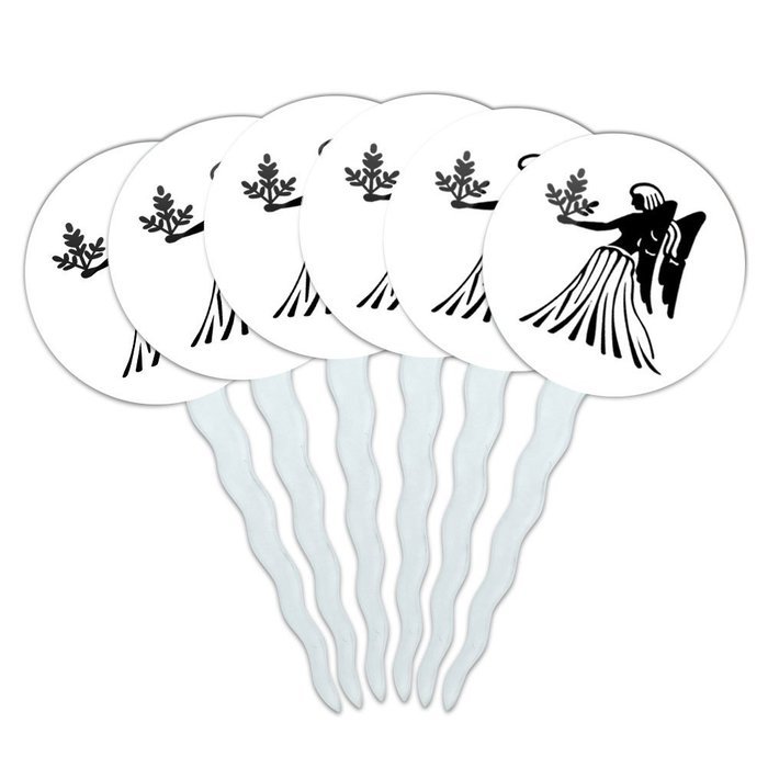 Set of 6 Cupcake Picks Toppers Decoration Zodiac Astrology Astrological