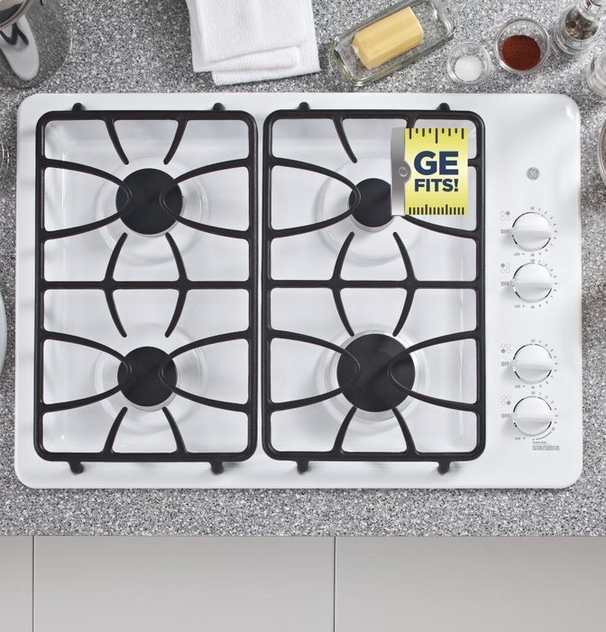 GE JGP333DETWW 30" White Gas Sealed Burner Cooktop N4 free image download