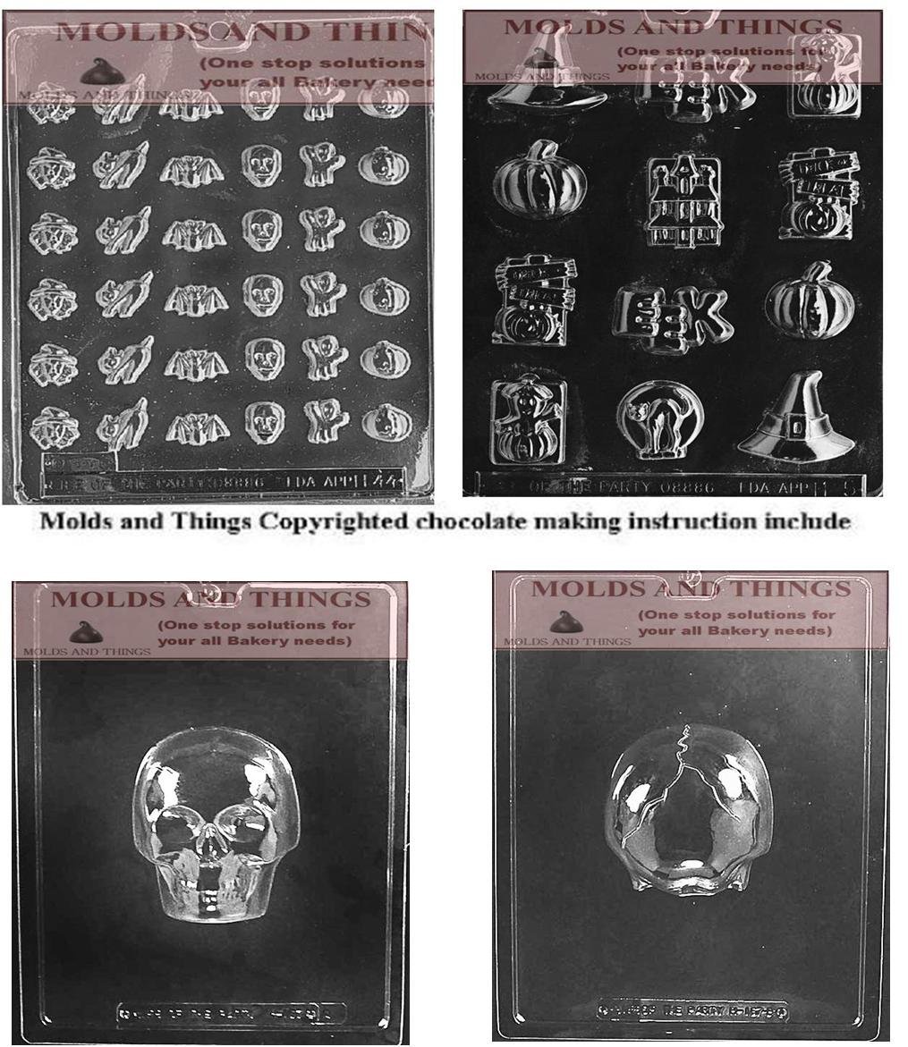 Halloween Deco Chocolate candy mold, Assorted with bat chocolate candy