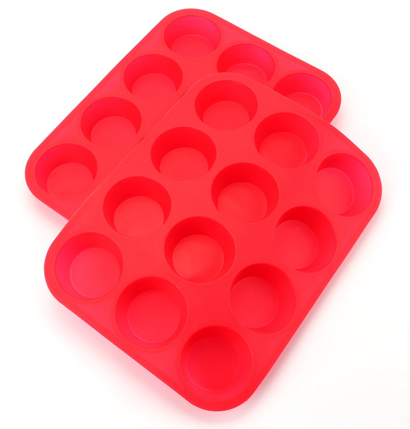 Bekith 12 Cup Large Silicone Muffin Pans & Cupcake Baking Pan / Non Stick / Dishwasher