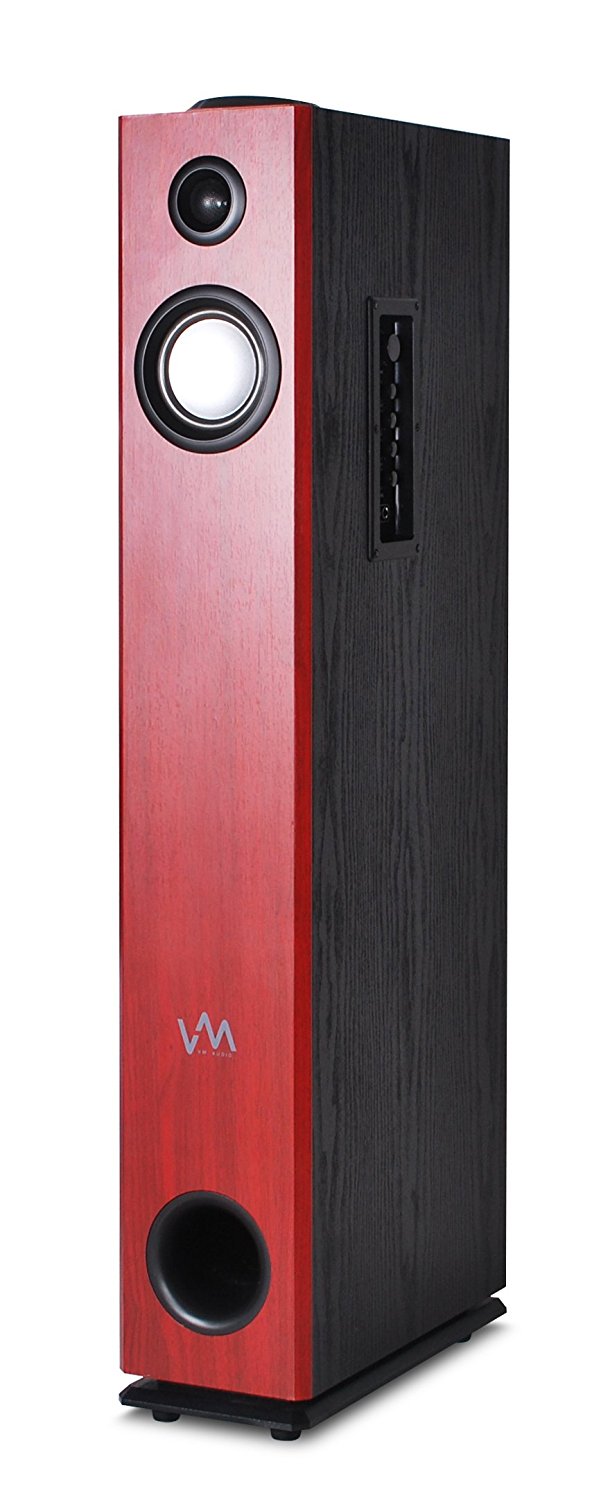 VM Audio EXAT10 Cherry/Black Floorstanding Powered Bluetooth Tower