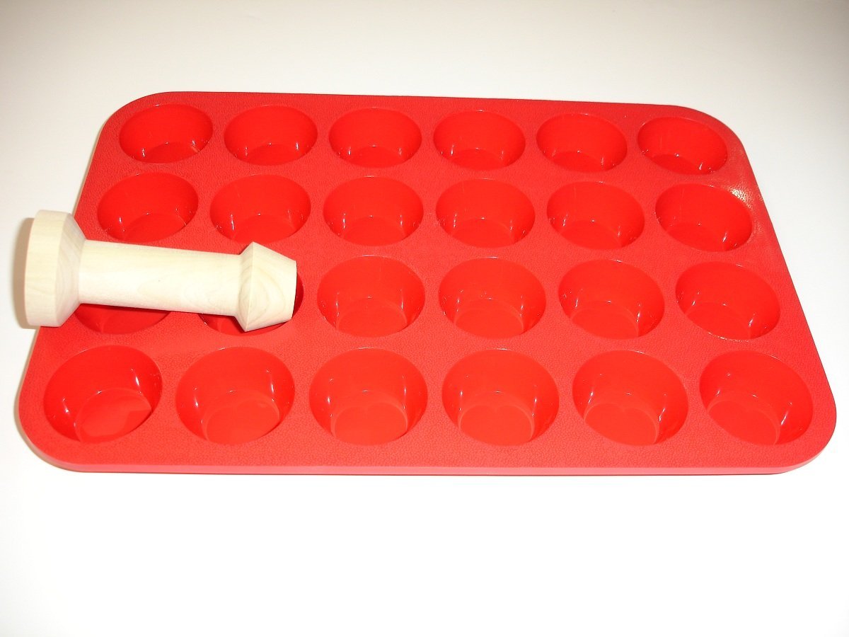 Ddaisy Tart Tamper & Silicone Mini Muffin Pan Combo 24Cup Red free image download