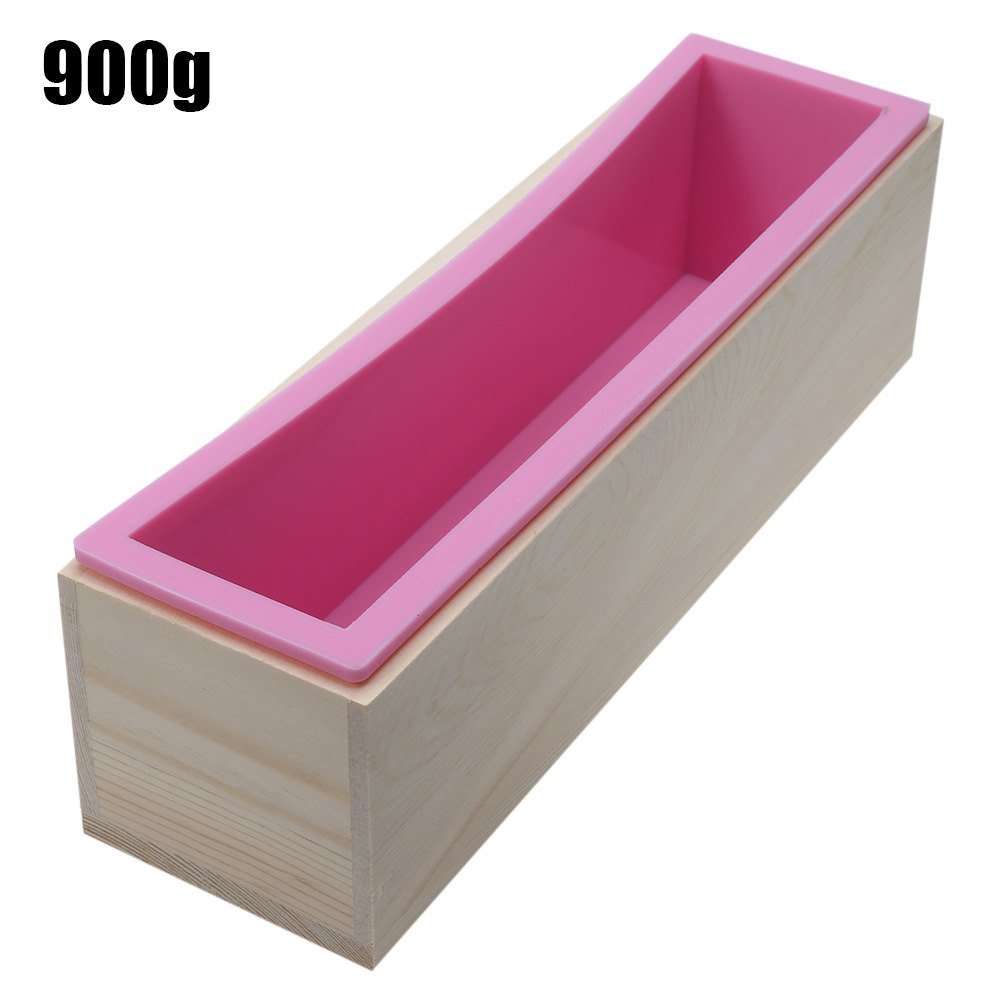 YFShine Flexible Rectangle Silicone Soap Loaf Mold Wooden Box DIY